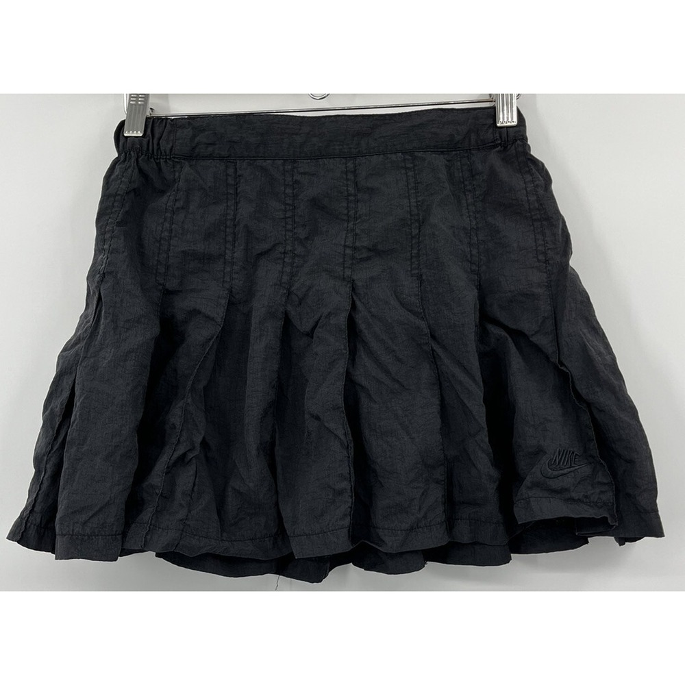 Vintage 90's Nike Tennis Skirt Black Pleated Nylon Size Small 8